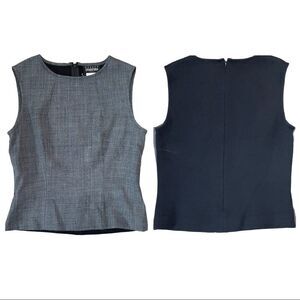 Marina Spadafora Vintage Gray Front Black Back Sleeveless Top Size 42 SMALL